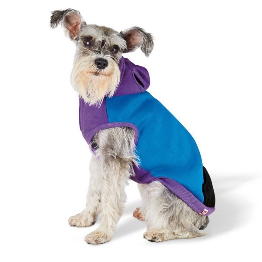 LEGO Collection Color Block Dog Hoodie Sweatshirt - Blue/Purple/Black